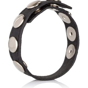Leather Multi-Snap Ring Black