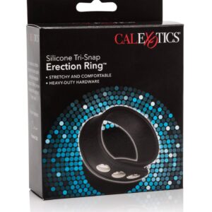 Silicone 3-Snap Erection Ring Black