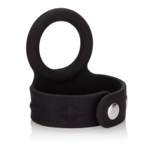 3-Snap Scrotum Ring - Medium Black