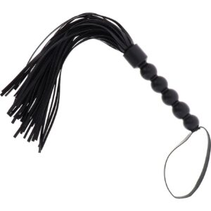 Short Beaded Flogger Whip Black