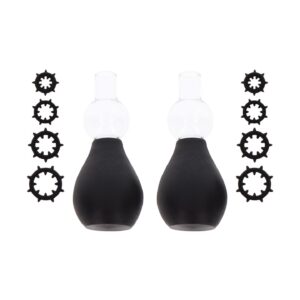 Nipple Enlargers with 8 Rings Black