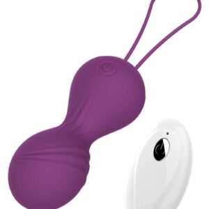 Kulki-Vibrating Silicone Kegel Balls USB 10 Function / Remote control -Purple