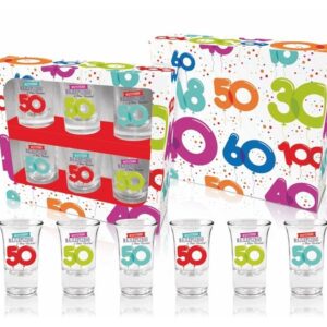 Szkło - URODZINOWE LITERKI 50 zestaw 6 kieliszków 35 ml