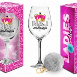LADIES TIME - kieliszek do wina Signoria 700ml + pompon  - Najmądrzejsza