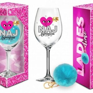 LADIES TIME - kieliszek do wina Signoria 700ml + pompon  - Najfajniejsza
