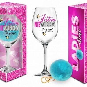 LADIES TIME - kieliszek do wina Signoria 700ml + pompon - Jestem niewinna