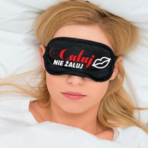 Maska-Opaska na oczy """"CAŁUJ NIE ŻAŁUJ""""