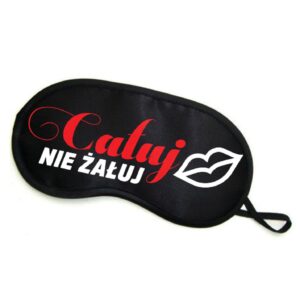 Maska-Opaska na oczy """"CAŁUJ NIE ŻAŁUJ""""
