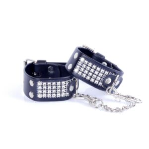 Fetish B - Series Handcuffs with cristals 3 cm Silver