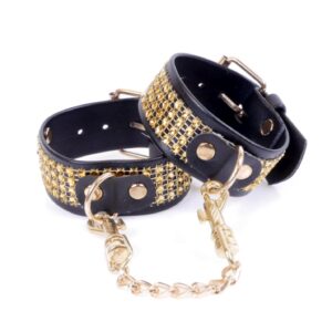 Fetish B - Series Handcuffs with cristals 3 cm Gold