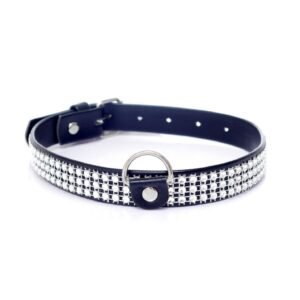 Fetish B - Series Collar with crystals 2 cm silver