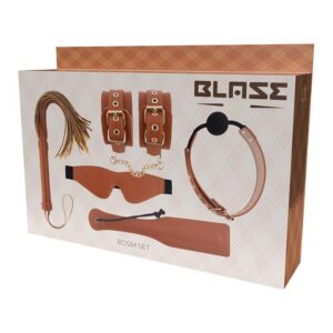 BLAZE ELITE BDSM SET COGNAC VEGAN LEATHER