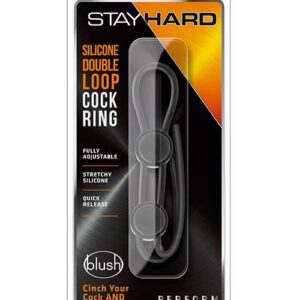 STAY HARD DOUBLE LOOP COCK RING BLACK