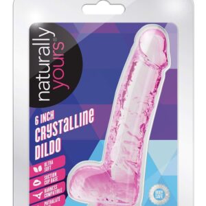 NATURALLY YOURS  6" CRYSTALLINE DILDO  ROSE