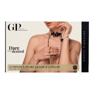 GUILTY PLEASURE LUMINIOUS PEARL LEASH AND COLLAR