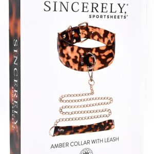 SPORTSHEETS AMBER COLLAR AND LEASH