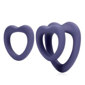 Heart Cockring Set - Violet Storm
