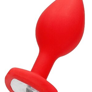 Diamond Heart Butt Plug - Regular - Red