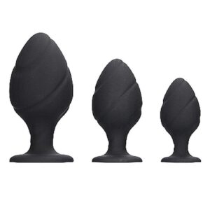Swirled Butt Plug Set - Black