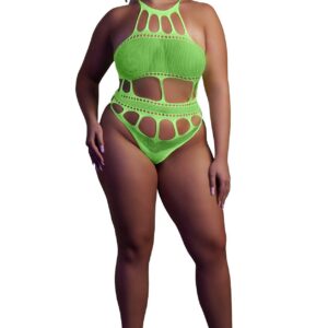 Body with Grecian Neckline - Neon Green - XL/XXXXL
