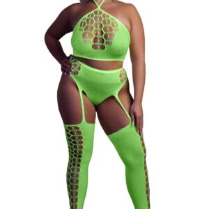 Two Piece with Crop Top and Stockings  XL/XXXXL