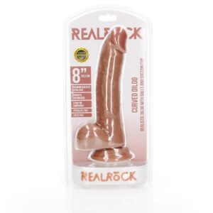 Curved Realistic Dildo  Balls  Suction Cup - 8""""/ 20,5 cm