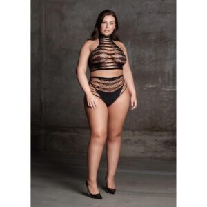Carpo XLVI - Two Piece with Turtleneck, Crop Top and Pantie - Plus Size