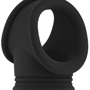 No.48 - Cockring with Ball Strap - Black