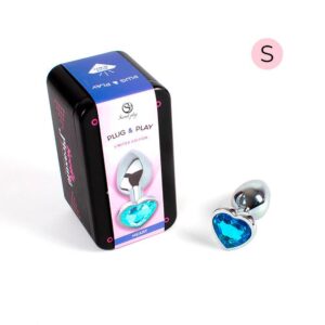 BLUE HEART METAL BUTT PLUG S