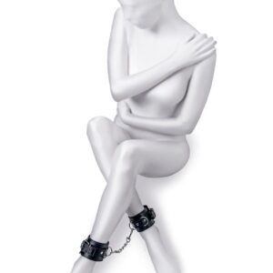 Anonymo handcuffs, PU leather, black, 26.5 cm