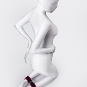 Anonymo handcuffs, velour, red, 29 cm