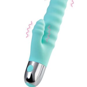Relief vibrator with clitoral stimulation Flovetta Flax, silicone, mint, 17.5 cm