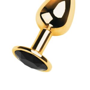 Golden anal plug TOYFA Metal,with a tourmaline colored gem