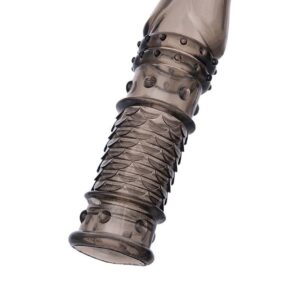 ToyFa XLover, Penis sleeve, for enlargement, TPE, transparent black, 13.5 cm