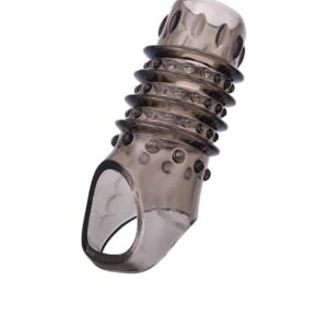 ToyFa XLover, Penis sleeve, for enlargement, TPE, transparent black, 10,5 cm