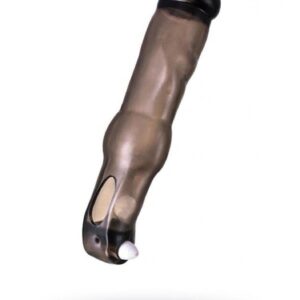 xToyFa XLover, Penis Sleeve, for increase in size with vibration, TPE, transparent black, 19.4 cm