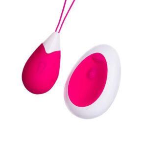 A-TOYS, Vibrating egg with remote control, silicone, pink and white, 12 cm