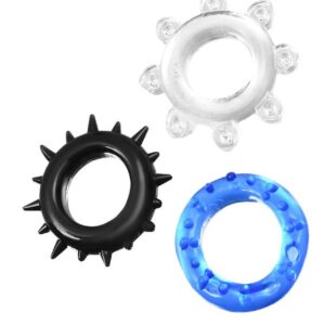 A-TOYS, Cockrings set, 3 pcs.Mix color, TPE, O 3 cm