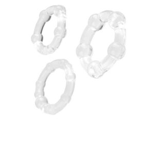 A-TOYS, Cockrings set, 3 pcs.TPE,Transparent, O 3,5 / 3/2 cm