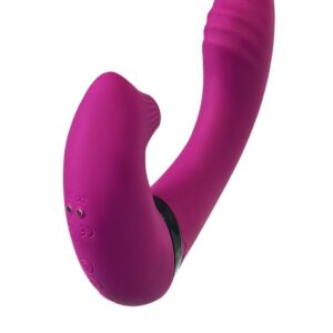 JOS Vibrator with clitoral stimulator JOS Spin, silicone, purple, 23 cm