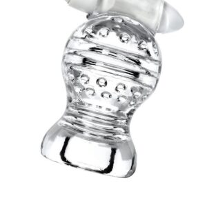 Lingam Shakti, Vibrating Masturbator, TPE, Transparent, 9 cm