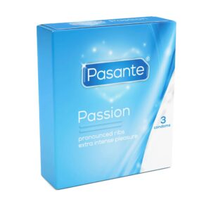 Pasante Ribbed/Passion Condoms  3 pcs