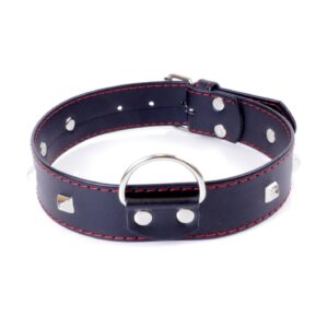 Fetish B - Series Collar with studs 3 cm Red Line