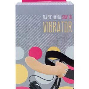 REALISTIC HOLLOW STRAP ON VIBRATOR 8INCH