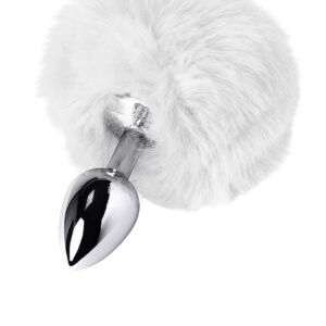 Silver anal plug TOYFA Metal with faux fur