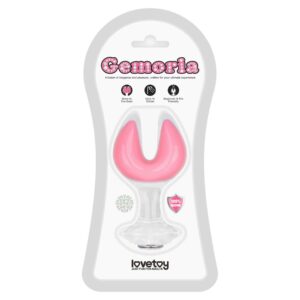 Gemoria Silicone Butt Plug - Dual Crescent  (Glow-In-The-Dark)