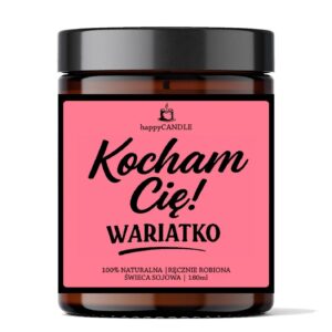 Świeca sojowa KOCHAM CIĘ WARIATKO