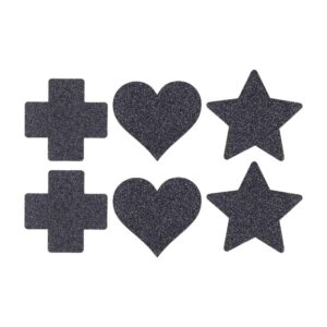 Nipple Cover Set - Cross Star Heart - Black