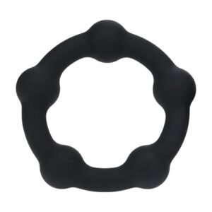 Beaded Silicone Cockring - L - 45mm - Black