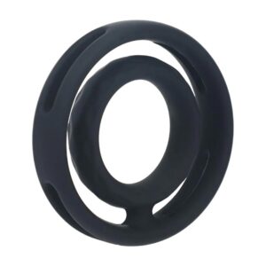 Classic Grooved Silicone Cock and Ball Ring - Black